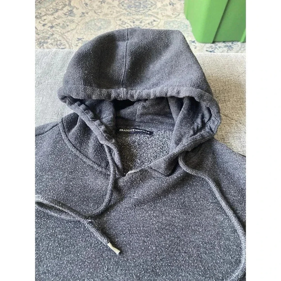 Brandy Melville Women's Gray Cropped Distressed Hem Long Sleeve Hoodie Size OS - Picture 4 of 5